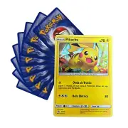 Kit Pokémon Portuguese - Pikachu Promo Holo SM076 + 10 Original Cards