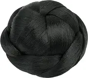 Braid Synthetic Hair Chignon Bun Clip Hairpiece Extension for Women Short Hair (Black, One Size)