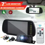 WIRELESS CAR REAR VIEW KIT 7" LCD MONITOR + IR REVERSING CAMERA 170° Wide View