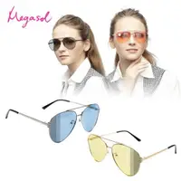 在飛比找ETMall東森購物網優惠-MEGASOL 寶麗萊UV400時尚中性偏光太陽眼鏡變色墨鏡
