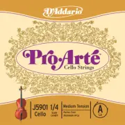 D'Addario Pro-Arte Cello Single A String, 1/4 Scale, Medium Tension