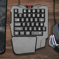 在飛比找樂天市場購物網優惠-手機用鍵盤滑鼠 手游鍵盤藍芽 單手發光鍵盤 游戲小型usb便