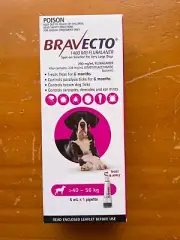 BRAVECTO SPOT ON 40-56 Kg 1 DOSE PINK PACK TICK FLEA 6 MONTHS PROTECTION FOR DOG