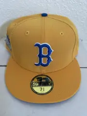 Boston Red Sox-New Era Hat Club Fitted Hat-Size 7 5/8-Yellow 2013 WS Patch