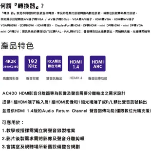 【中將3C】Uptech 登昌恆 AC400 HDMI影音分離器 .AC-400
