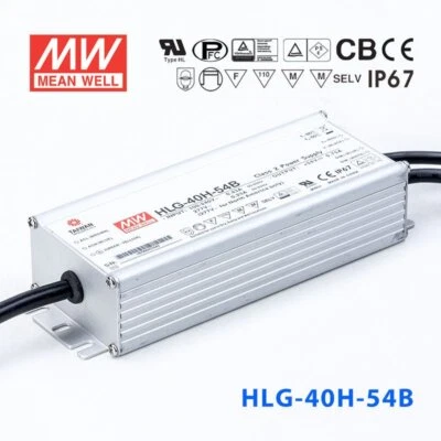 Mean Well HLG-40H-54AB Power Supply 40W 54V - Adjustable and Dimmable