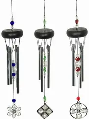 Glitzie Bead Wind Chime - Metal Tubes - Feng Shui - Home Décor - 35cm