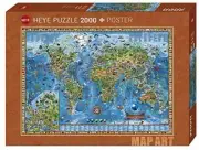 Heye Map Art Amazing World 2000 Piece Puzzle