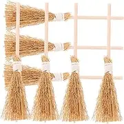 Ciieeo 10Pcs Miniature Decorative Brooms for Halloween Craft Witches Accessories for Fairy Costume and Party Decorations Versatile Mini House Decor