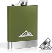 KWANITHINK Hip Flask, Stainless Steel 8oz Hip Flasks for Men with Funnel, Whiskey Flask for Outdoor Camping Climbing Hiking Picnic