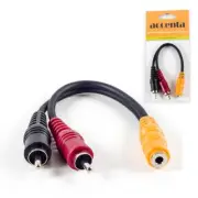 Accenta 6 inch Y-Cable 3.5mm TRS Female -- Dual RCA Male Cable