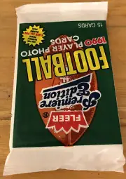 1990 Fleer Football Wax Pack Bennie Blades Lions (Top) Bill Maas Chiefs (Back)