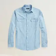 $148Polo Ralph Lauren Classic Fit Chambray Graphic Workshirt