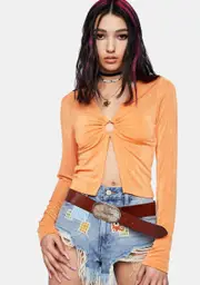 [Pretty Garbage] Open Front Crop Top