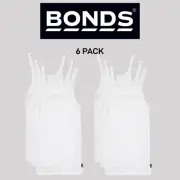 Bonds Girls Teena Singlet Super Soft Cotton Comfortable Top 6 Pack UYG43A