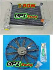 3ROW crossflow Aluminum radiator + Fan For MG MGB 1968-1976 1969 1970 1972 MT (for: MG)