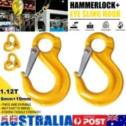 2X Hammerlock+Eye Sling Hook Safety Chain Caravan Trailer Connection Extend New