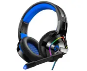 Gaming Headset PS4 Headset, Xbox One Headset with Noise Canceling Mic and Rgb Light, Over-Ear Headphones for PC, PS4, Xbox One, Laptop(Blue)