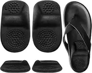 Gel Heel Pads Cushions for Achilles Tendinitis, Plantar Fasciitis, Arch Support Shoe Insoles for Flat Feet, Heel Cups for Heel Pain, Heel Spurs, Men and Women - Two Pairs (Black, S)