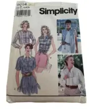 Simplicity Sewing Pattern 9014 Casual Button Up Shirt Misses 12 14 16 Uncut