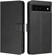 Compatible with Google Pixel 6 Pro 5G PU Leather Phone Cover,Compatible with Google Pixel 6 Pro 5G Card Slots Flip Stand Wallet Case Black