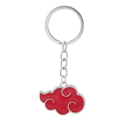 Anime Naruto Key Ring Akatsuki Member Cosplay Red Cloud Shape Pendant Key Chain