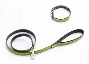 Custom Soft Leather Dog Collar & Leash Personalized Gift For Small Large Dog