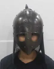 Medieval Antique Helmet Knight Helmet SCA Larp Reenactment Crusader Helmet