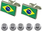 [Select Gifts] Shirt Dress Studs Brazil Flag Cufflinks