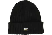 Caterpillar Rib Watch Beanie Hat Cap Warm Winter Knit - Black