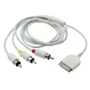 AV Composite Video to TV RCA Cable Adapter for iPad 1 2 3 iPhone 3G 4/4S iPod