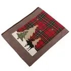 Christmas Grid Dining Table Runner Cover Ornament Cloth Venue Banquet JY