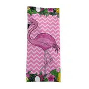 Tropical Pink Chevron Flamingo Beach Towels
