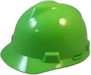 MSA V-Gard Cap Style Hard Hat - HiViz Lime Green