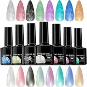 Pearl Nail Polish,7.5ml Pearlized Nail Polish Gel Set of 8 | Manicure Supplies for Beginners Enthusiasts Professionals