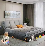Under Couch Blocker 7 Pack Under Bed Blocker for Pets 83" L X 12”H in Total Easy to Install Keep Toys from Going Under Bed or Furniture, Black