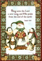 Merry Christmas Penguin Leanin' Tree Debbie Mumm Greeting Cards - Set of 3