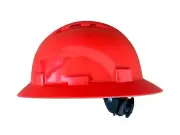 Red Full Brim Hard Hat with with Fas-trac Suspension
