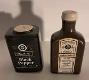 Vintage Watkins Vanilla Extract Ceramic Salt & Pepper Shaker Set NIB