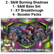 Pokemon Sun & Moon Tsareena GX Collection Box 4 Booster Packs XY Breakthrough