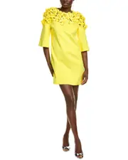 Badgley Mischka Floral Laser Cut Scuba Shift Dress