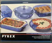 Corning PYREX 6 Piece Cobalt Blue Bakeware Set ~ Factory Sealed Box~1997~Vintage