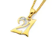 9ct Gold Diamond '21' Pendant