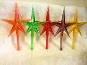 5 Pack Large Iridescent Aurora Stars for Ceramic Christmas Tree Topper