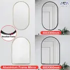 Arched/Oval Bathroom Mirror Wall Mounted Black/Gold Aluminium Frame Bevel Edge