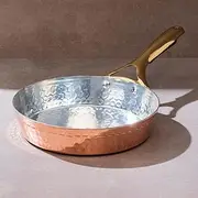 P-TAL Copper Frying Pan with Heat-Resistant Handle | 8.5 Inch Naturally Non-Stick Tin Coated Pan for Healthy Cooking | Traditional Design, Eco-Friendly & Durable Cookware