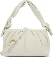 [Pixie Mood Inc] Pixie Mood LUNA-SB-PINK-OS Ruched Body Knotted Strap, Recycled Vegan Leather Crossbody Shoulder Handbag Purse
