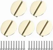 AcbbMNS 10-Pack Semicircle Cabinet Handles Hole Centers 2.5 Inch(64mm), Brass Half Circle Moon Drawer Pulls Kitchen Cupboard Dresser Knobs with Screws