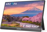 ARZOPA Portable Monitor 17.3", 1080P FHD 100% sRGB IPS Laptop Monitor Gaming Mon