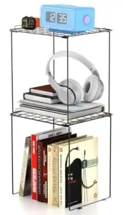 Locker Shelf Organizerfor School Locker, 2 Pack Stackable Metal Locker